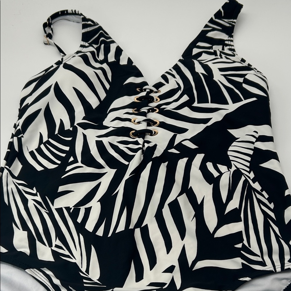 Women’s Black & White Zebra One-Piece Swimsuit - Picture 10 of 16